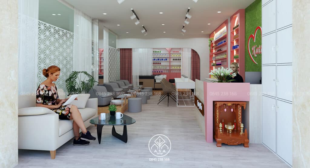 Thiết kế thi công nội thất tiệm nail nhỏ tại nhà