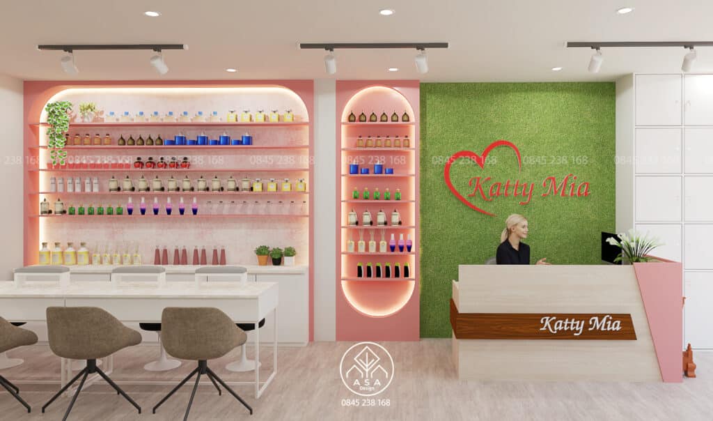 thiết kế thi công kệ Nail nhỏ đẹp