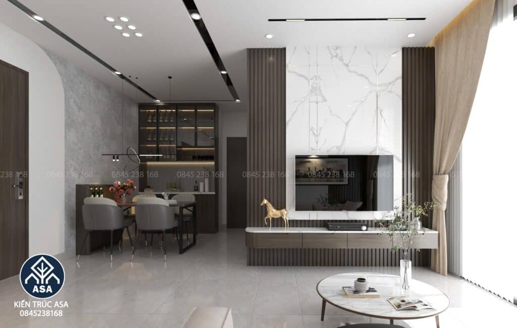 căn hộ 2 phòng ngủ với nội thất thông minh